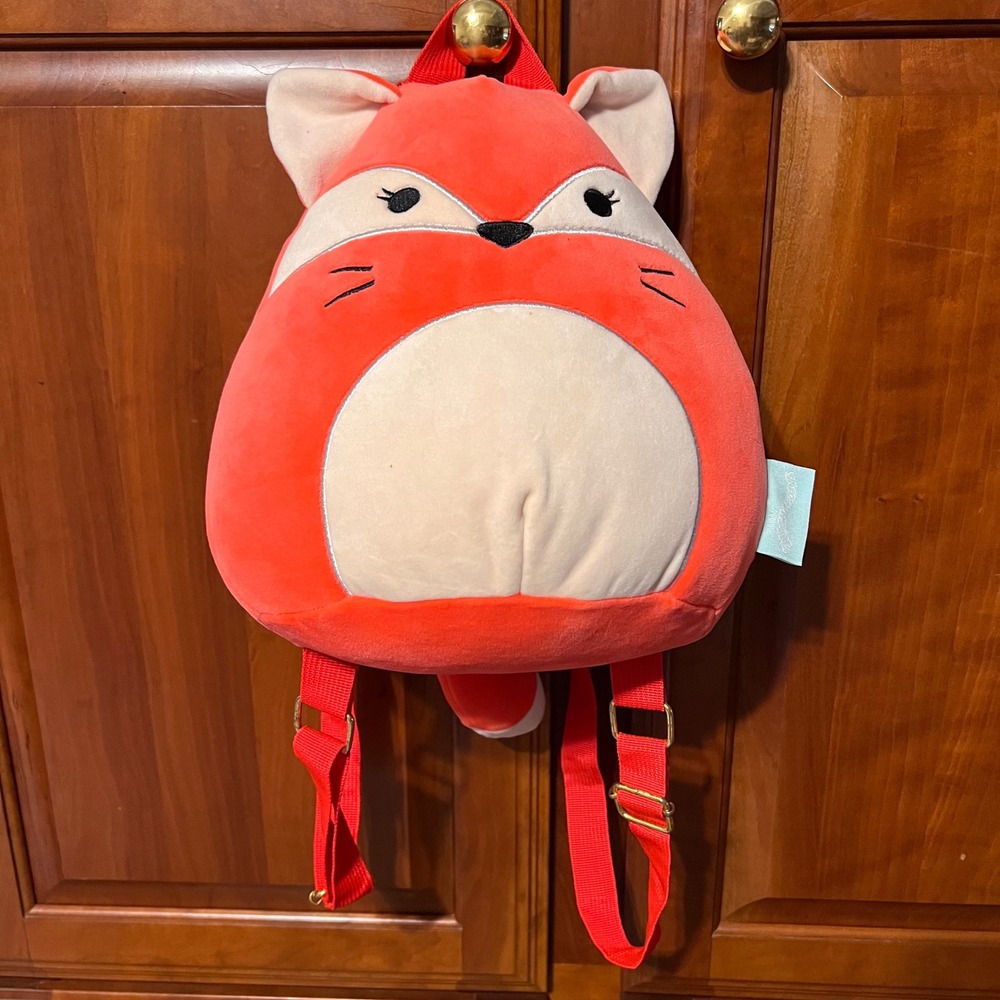 Squishmallows Fifi the Red Fox Plush Backpack Kelly Toys coral/orange Bag